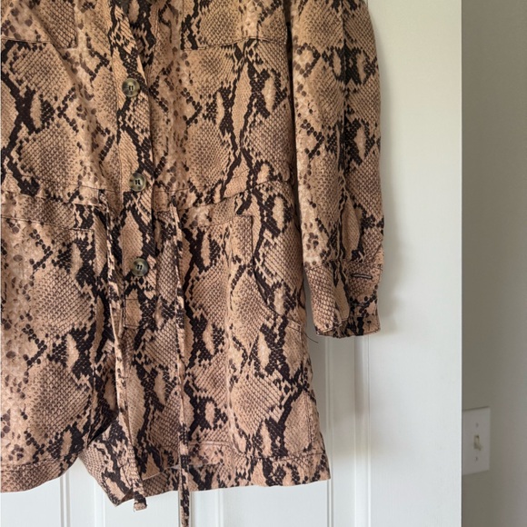 Enza Costa Snake Print Button-Up Romper - Picture 4 of 7